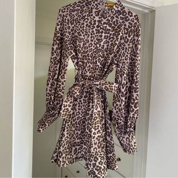 Zimmerman Leopard print structured silk dress - Picture 2 of 8